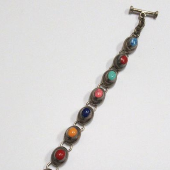925 Sterling Silver Precious Gemstone Bracelet - Picture 3 of 8